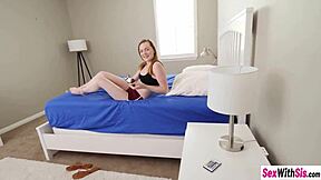 redhead stepsis tricks stepbro into nude pics then hardcore pussy pounding