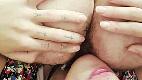 he rims her upside down while she gags sloppy