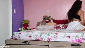 caught friend's sister flashing dirty lingerie in room