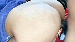 Hubby's massive cock wrecks bride's pussy missionary close-up?