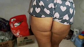 Colombian Maid Hired In Short Pants Flashing Her Huge Curvy Ass For Taboo Fun