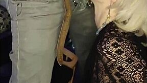 HOT BLONDE EATS ASS WICKED BLOWJOB SKIRT STOCKINGS!