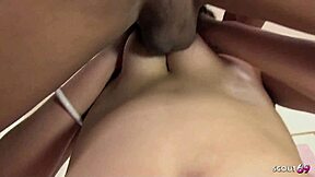 cute japanese teen's first hairy pussy double creampie in uncensored mmf threesome