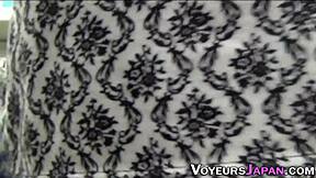 who's spying this unsuspecting asian teen upskirt outdoors?