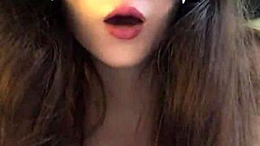 Russian girl in stockings whispers dirty joi fantasies with dildo and feet!