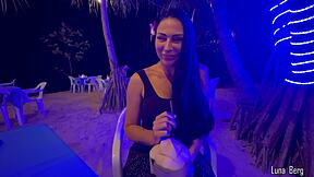 hot milf sneaks stranger a dirty footjob till he explodes on her toes