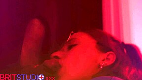 nurse greene deepthroats cum covered gloryhole cock in lingerie stockings