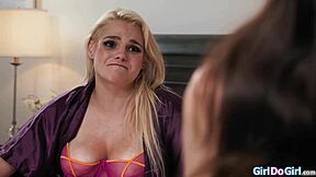 stepdaughters double penetrate stepmom after she lies