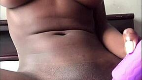 petite ebony dances naked curves in bedroom!