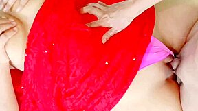 stepsis in red sharee fucks stepmom with dirty hindi talk