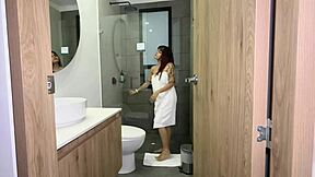 Colombian Brunette's Triple Squirting Shower Challenge With Fisting Gushers