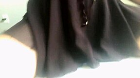 cute petite teen in skirt teases humps pillow naughtily homemade