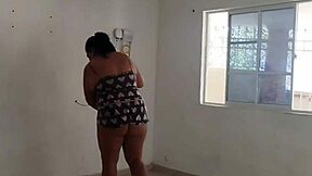 Colombian Maid Hired In Short Pants Flashing Her Huge Curvy Ass For Taboo Fun