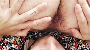 he rims her upside down while she gags sloppy