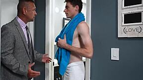 horny stepsis bends over shaved pussy for cock doggystyle