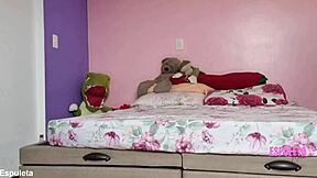 caught friend's sister flashing dirty lingerie in room