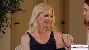 Milf licks stepdaughter's hairy armpit before diving into her pussy