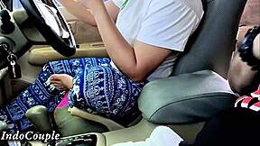 Hot hijab student wife plays with my dick in car after jakarta uni pickup