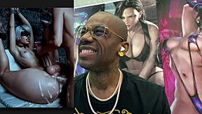 Thicc transgender 2b with big breasts fucks 9s tight ass until creampie explosion