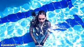 Latex Jessica Bunny Doll Submerged in Wet Underwater Tease