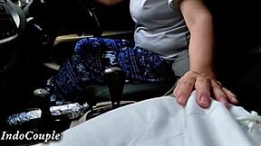 Hot hijab student wife plays with my dick in car after jakarta uni pickup