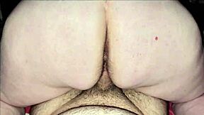 Thick White BBW Milf Spreads Big Butt for Huge Creampie Inside