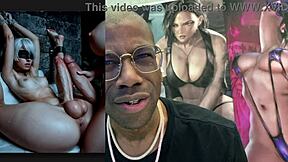 Thicc transgender 2b with big breasts fucks 9s tight ass until creampie explosion