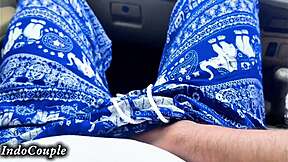 Hot hijab student wife plays with my dick in car after jakarta uni pickup