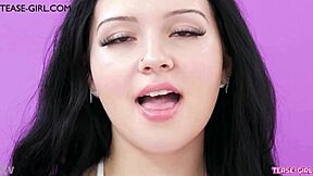 Elegant Brunette Teases Daddy on Sofa During Photoshoot Interview