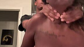 EBONY PETITE SLUT FUCKS LANDLORD'S MONSTER COCK DOGGYSTYLE