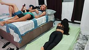 wife shares room with hot friend for brazilian 3some