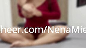 curvy latina brunette oils her big ass and fat feet till she cums moaning