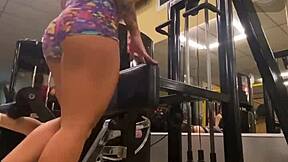 taticoelhotati flaunts tight shorts ass during public gym workout tease