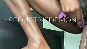 shy skinny ebony teen rides huge dildo to explosive squirting orgasm