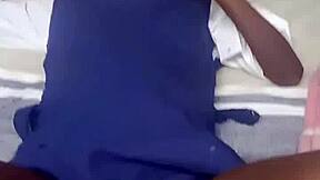 black teen shows wet pussy sucks vibe for daddy 👅