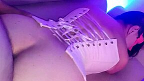 Curvy Blonde Barmaid Fucks for Cash in Hidden Room Big Pussy Lips Exposed