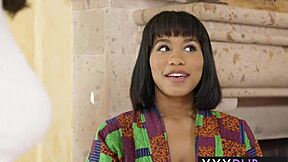 Does this small black teen's hands feel good on milf's big ass?