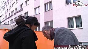 Geiler German Opa Picks Up Street Frau for Wild Old Young Sex  