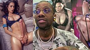 Curvy trans babe with two cocks cums hard all over thicc nurse slut