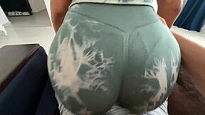 Feels amazing grinding stepsister's big ass in leggings on my cock