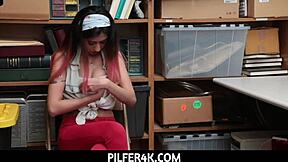 security guard deep fucks pilfering teen angel del rey pov