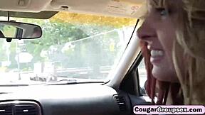 Cougars share young stud's big cock in bisexual foursome 😈🍆💦