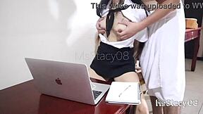 Petite pinay fucked hard by stepdad in class 😏