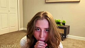 God, this amateur babe's sloppy throat gagging leads to rough bedroom pounding!!  