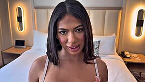 lingerie temptress reyna belle begs for my monster cock pounding her fat tits