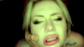 amazing blonde slut chokes on my monster cock begging submission