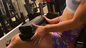 taticoelhotati flaunts tight shorts ass during public gym workout tease