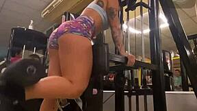 taticoelhotati flaunts tight shorts ass during public gym workout tease