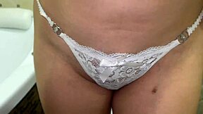 pov close-up dirty peeing in panties thong lingerie wet pussy collection