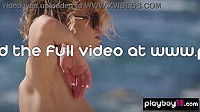 Naked blonde Russian MILF Oksana Chucha strips outdoors for vitamin D